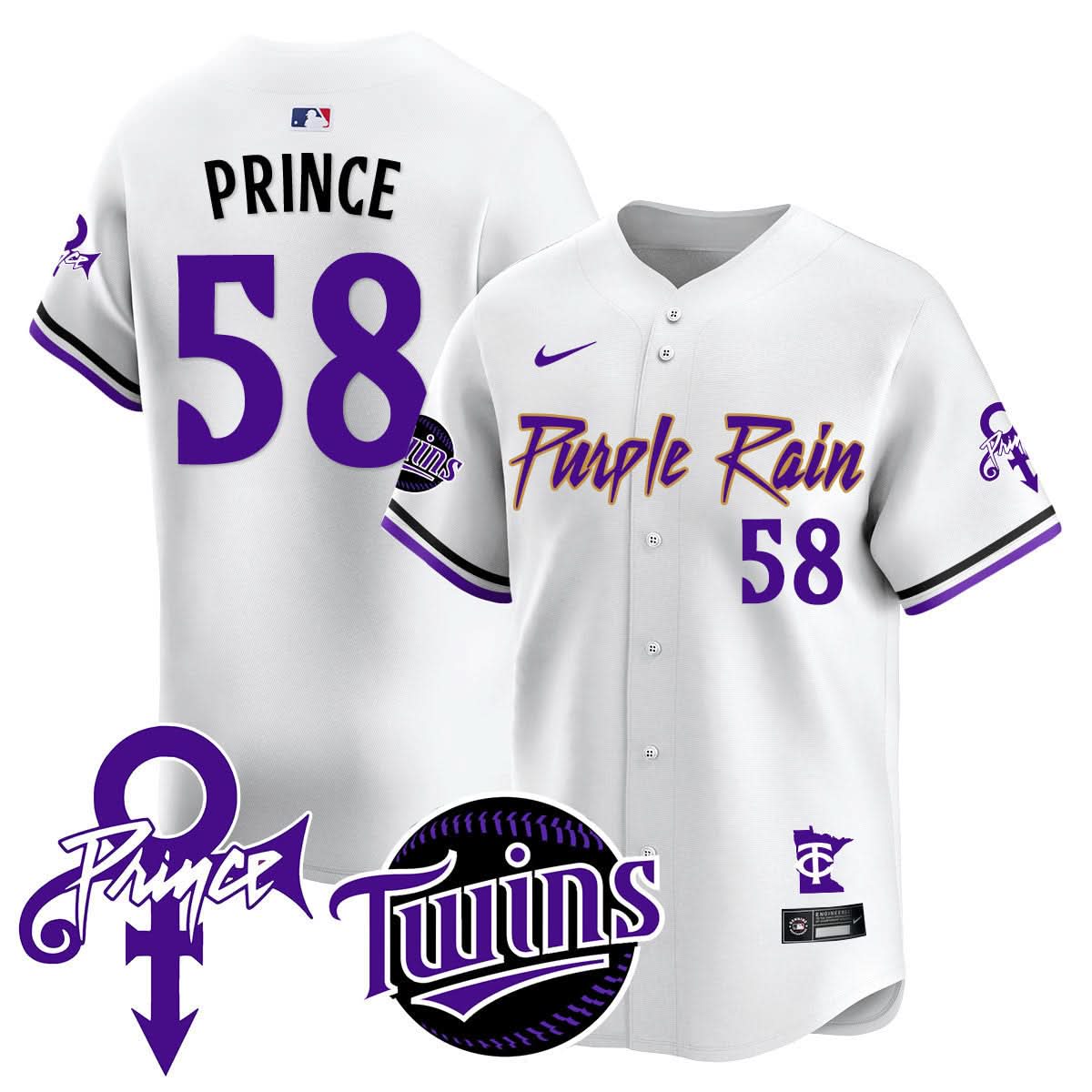 Minnesota Twins Prince Patch Vapor Premier Limited Jersey N1 - All Stitched