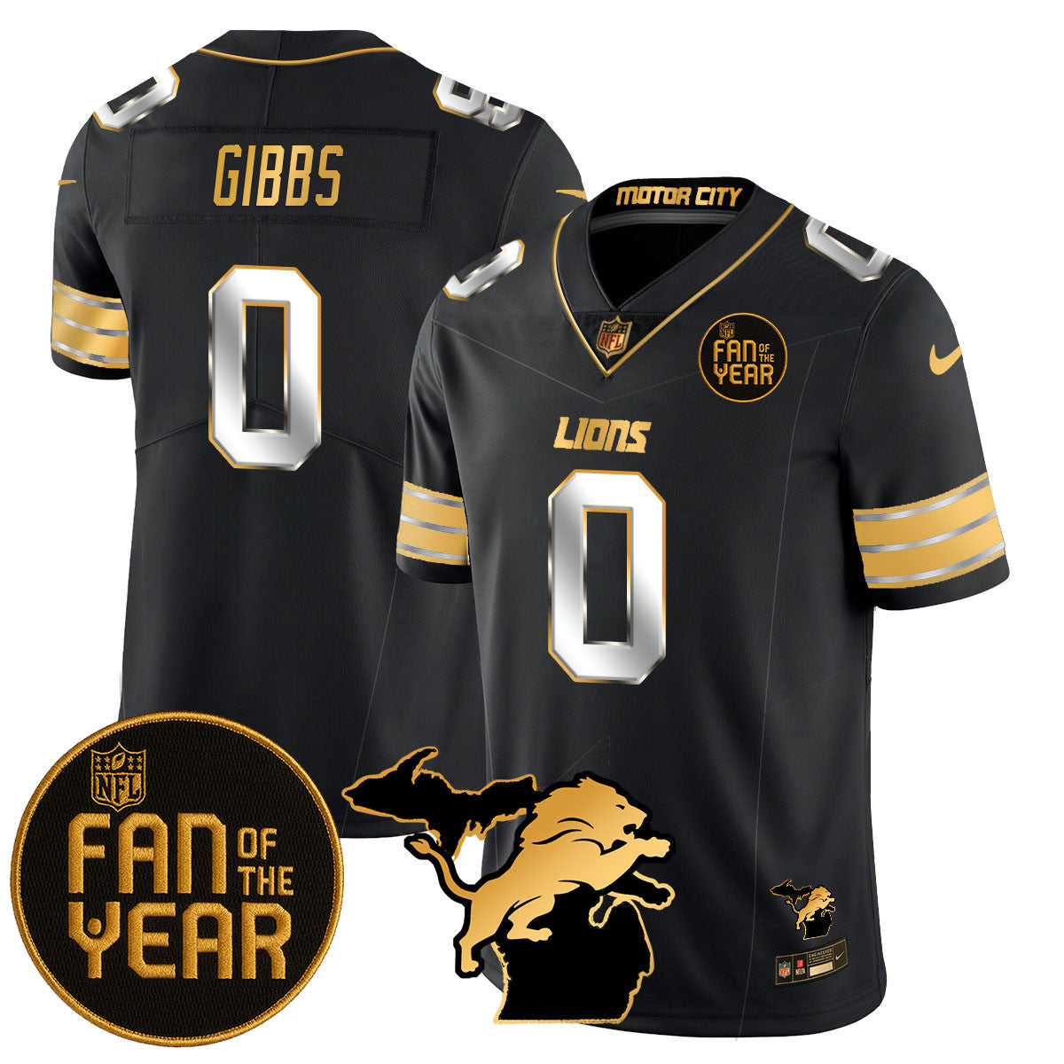 Detroit Lions "Fan Of The Year" Jersey - All Stitched