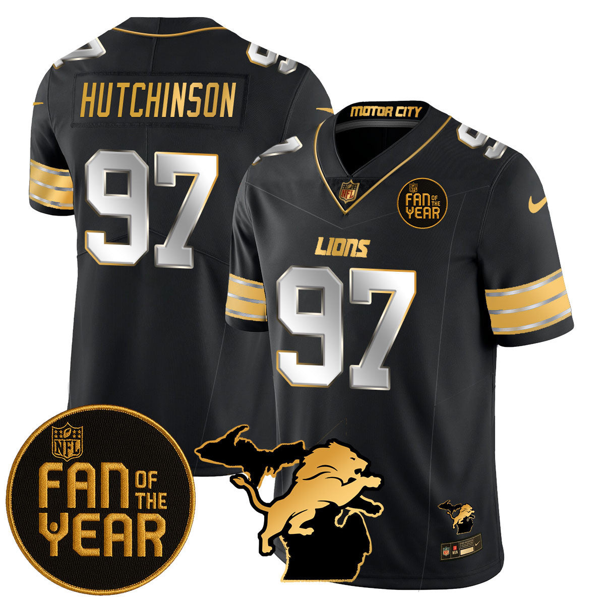 Detroit Lions "Fan Of The Year" Jersey - All Stitched