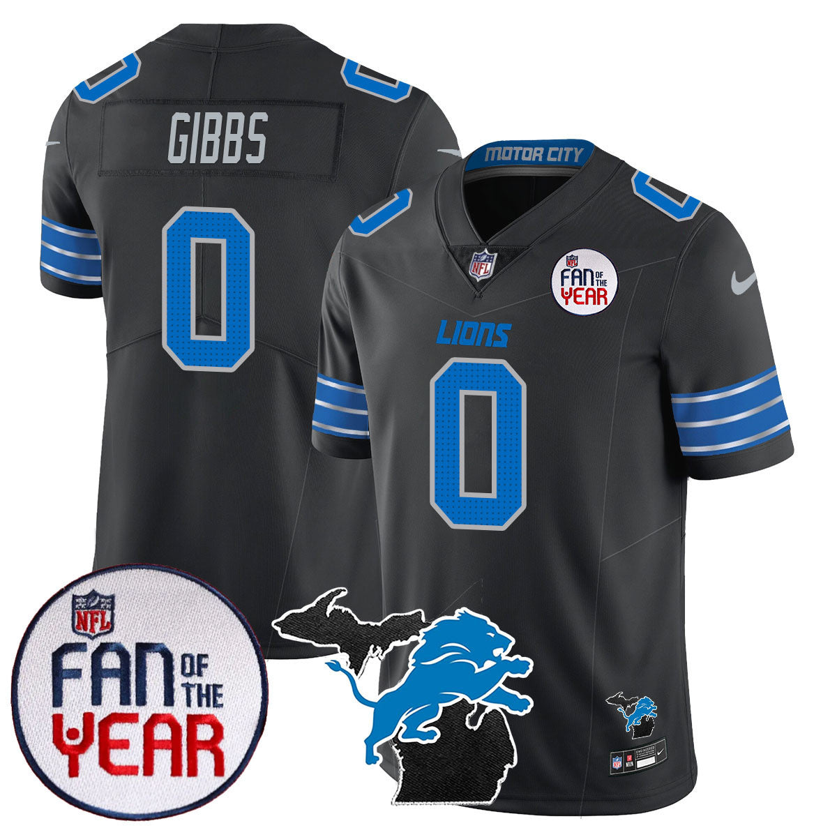 Detroit Lions "Fan Of The Year" Jersey - All Stitched