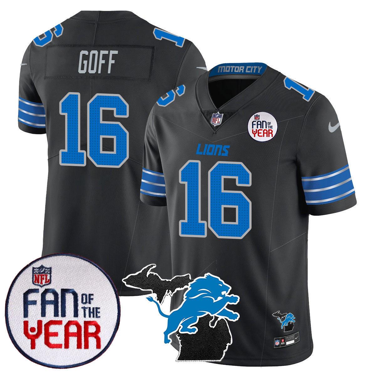 Detroit Lions "Fan Of The Year" Jersey - All Stitched