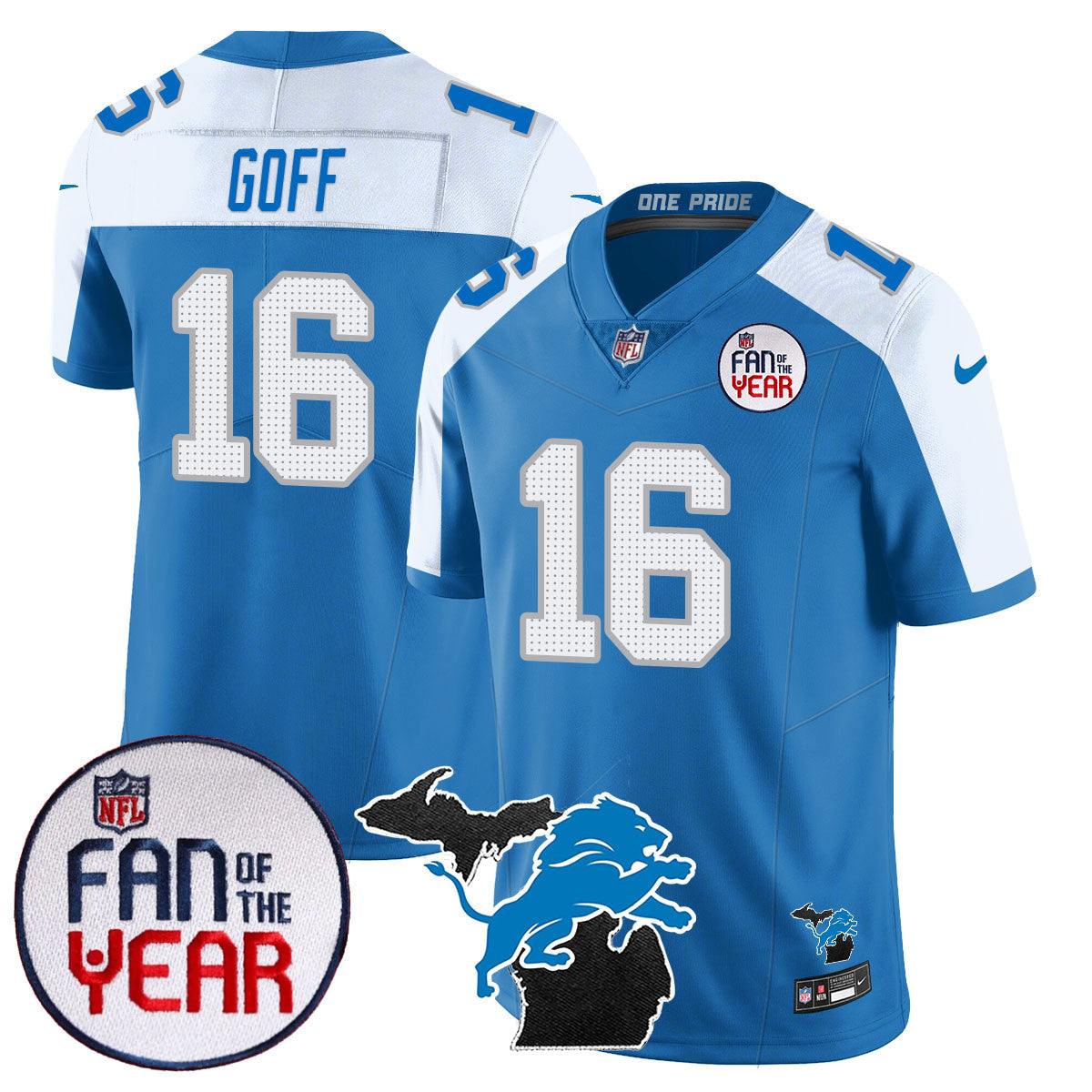 Detroit Lions "Fan Of The Year" Jersey - All Stitched
