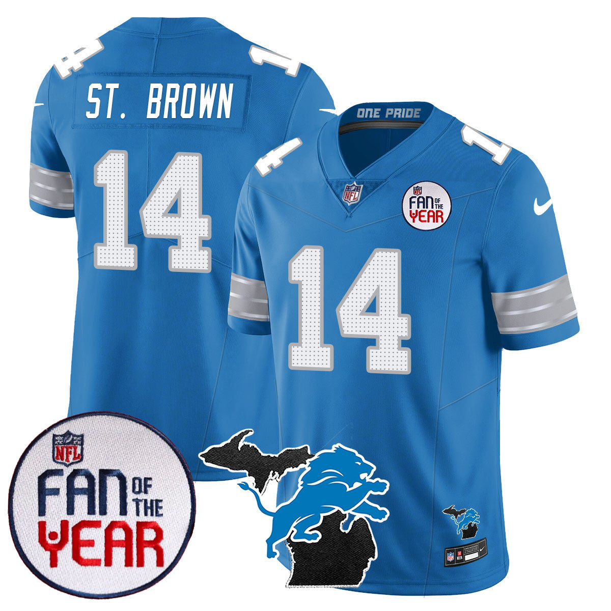 Detroit Lions "Fan Of The Year" Jersey - All Stitched