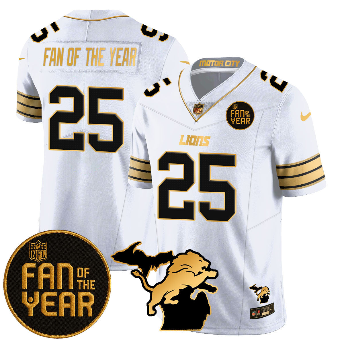 Detroit Lions "Fan Of The Year" Jersey - All Stitched