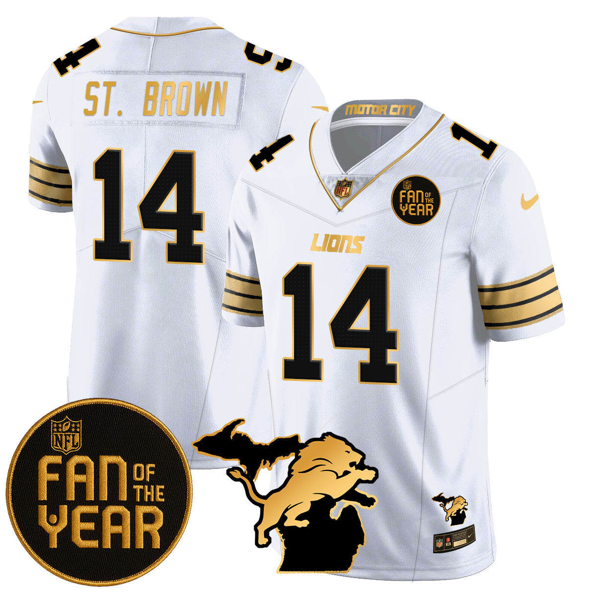 Detroit Lions "Fan Of The Year" Jersey - All Stitched
