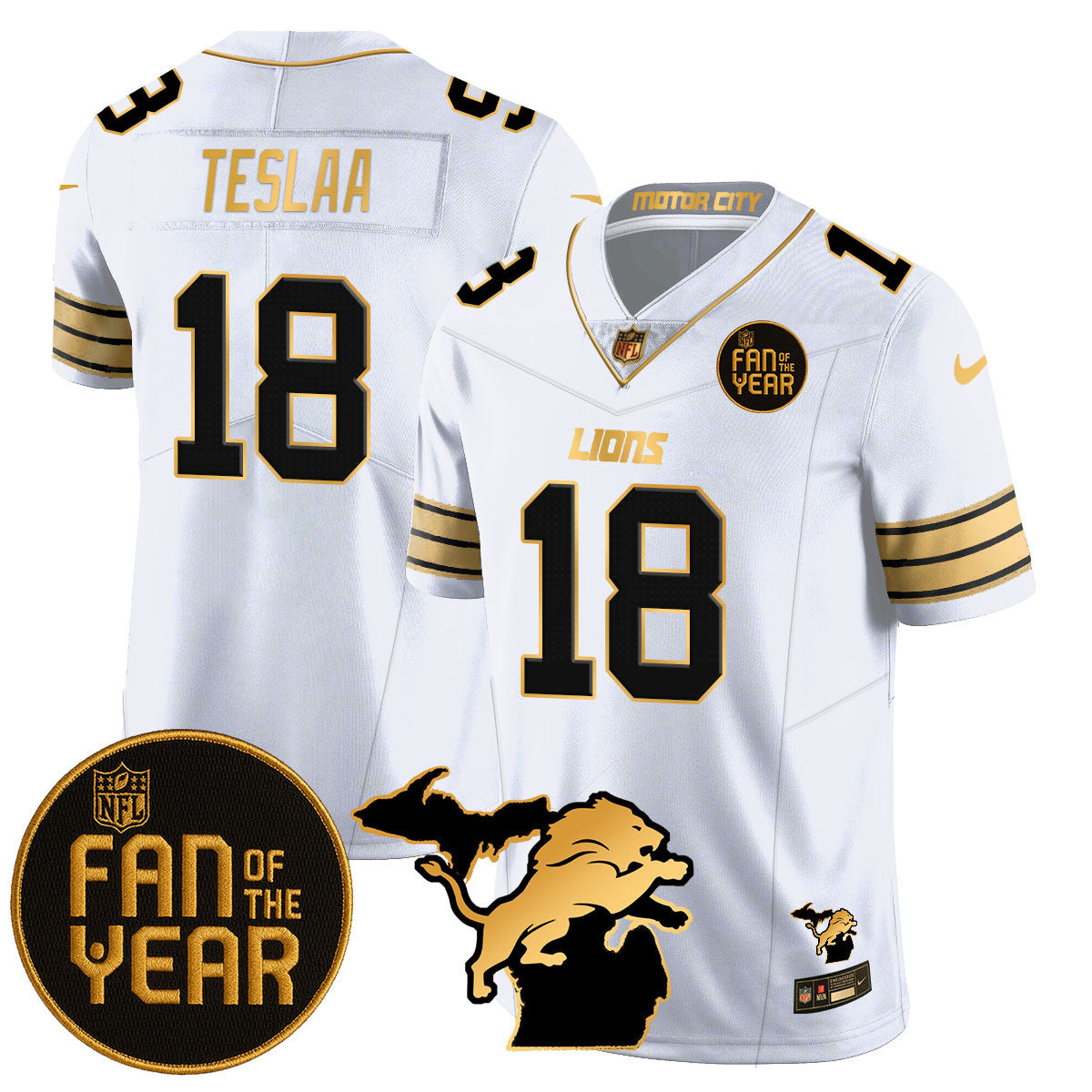 Detroit Lions "Fan Of The Year" Jersey - All Stitched
